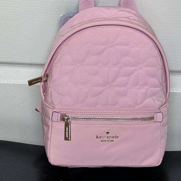 KATE SPADE SPADE FLOWER QUILTED FABRIC SMALL BACKPACK:NWT PINK HORIZON main image 14
